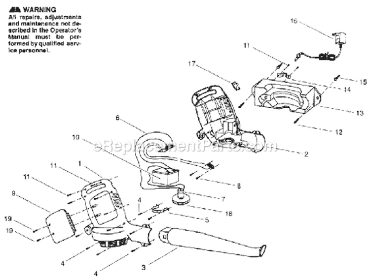 Page A Diagram and Parts List for VROOM  Weed Eater Leaf Blower / Vacuum
